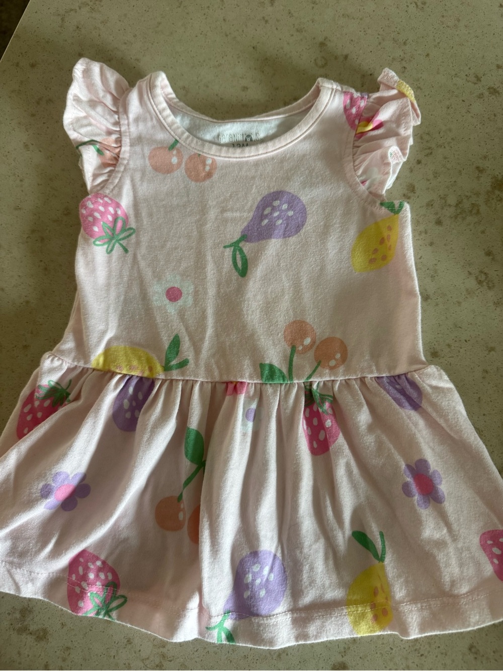 Garanimals Light Pink Fruit Print Ruffle Sleeve Dress